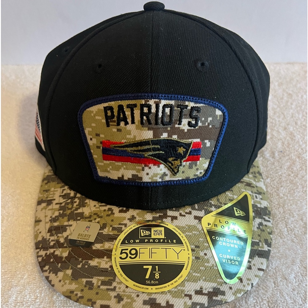 NEW ERA New England Patriots NFL Salute to Service Black/Camo 59Fifty Cap 7 1/8